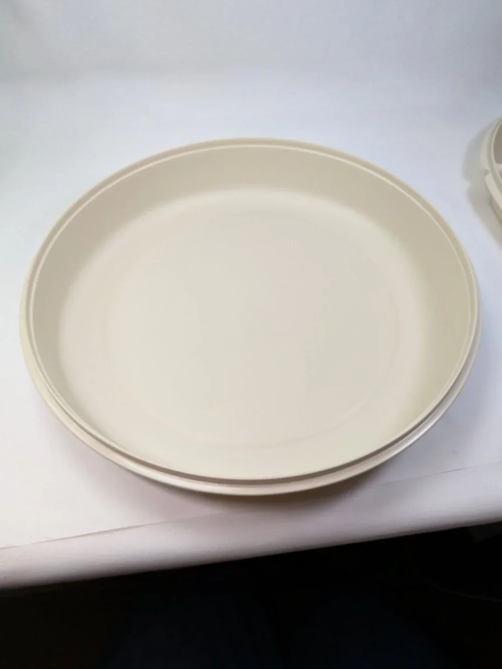 Vintage Tupperware Cream Divided Party Tray Container 1665 Craft Organizer Lid